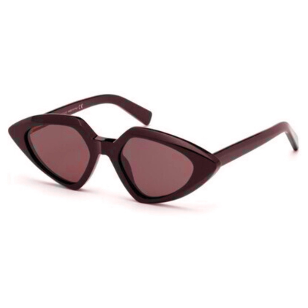 New Sportmax Chic Burgundy Cat-Eye and Blue Lens Sunglasses $318